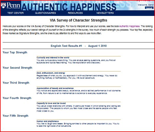 My Signature Strengths