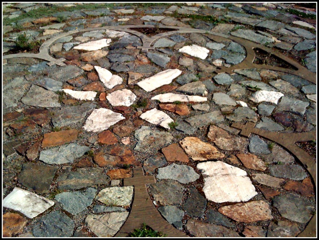 The Centre: photo credit - Sandi Amorim centre of the Rivendell labyrinth, Bowen Island, BC
