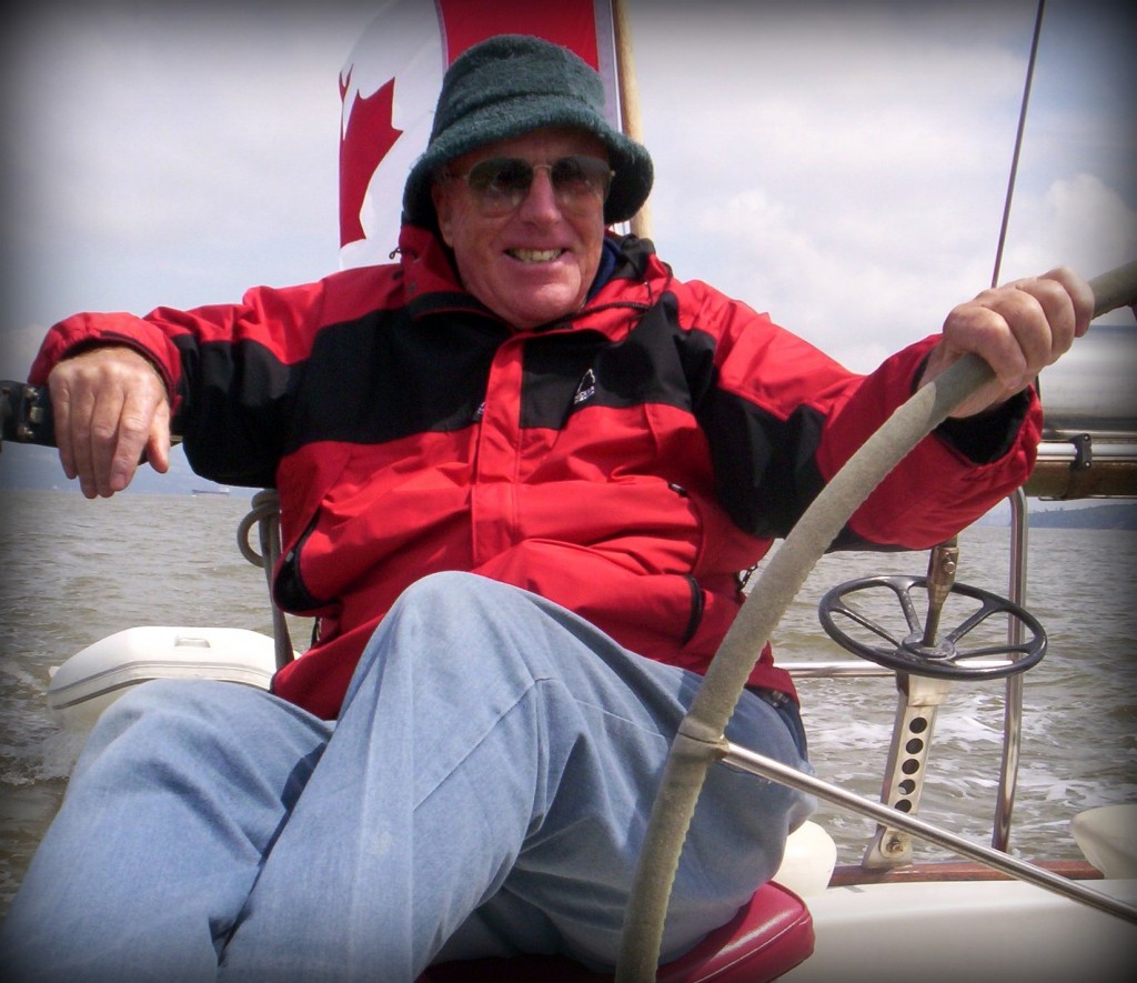 Malcolm at the Helm Malcolm Faviell sailing Cardinal