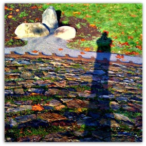 Labyrinth Shadow: photo credit - Sandi Amorim shadow on Rivendell labyrinth, Bowen Island