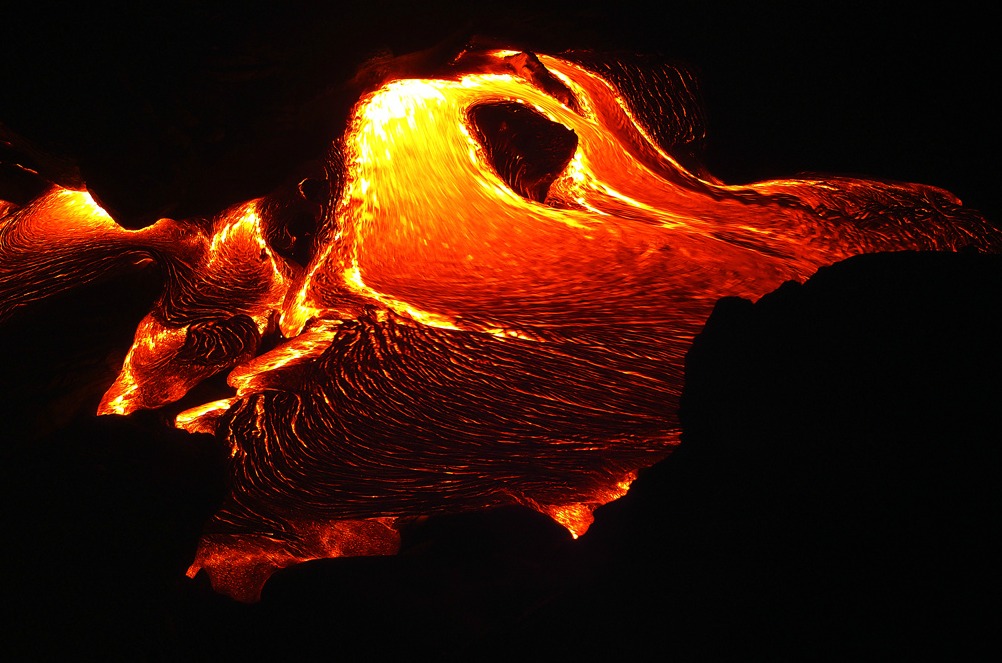 Flowing Rock: photo credit - Paul Bica flowing lava, Kilauea