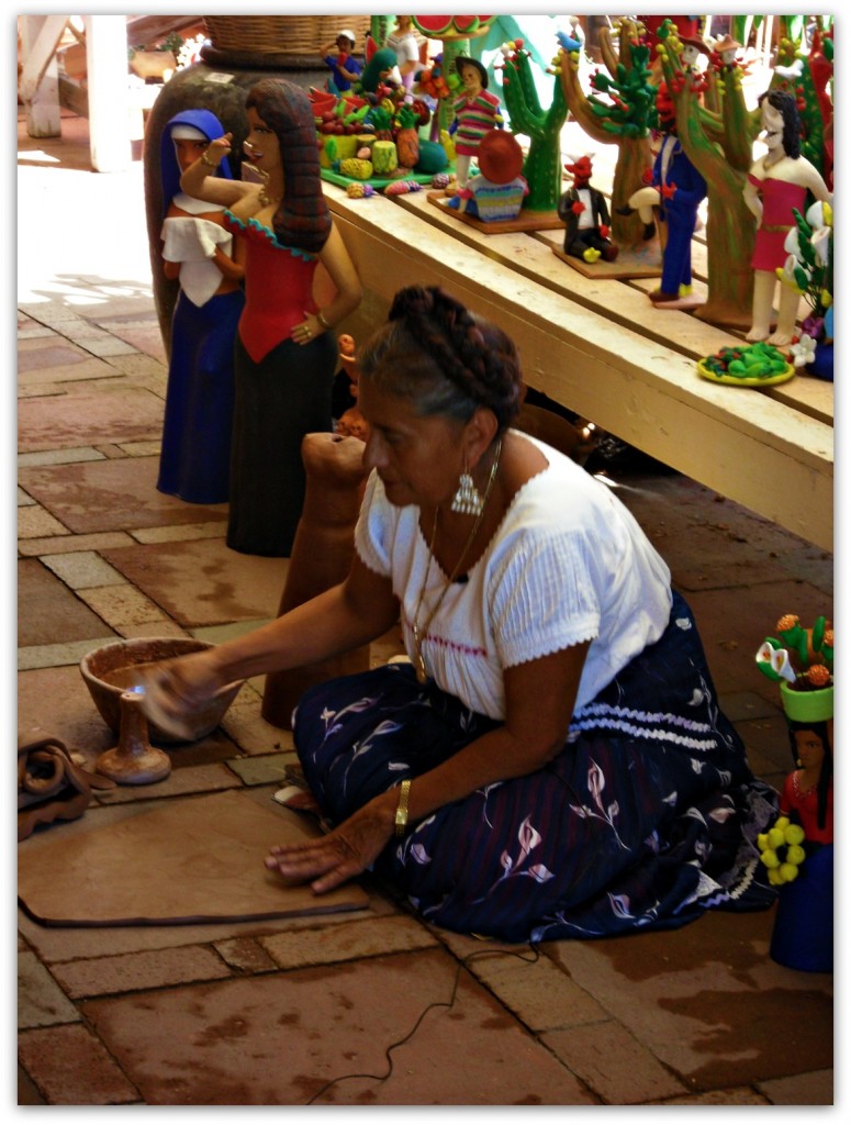 Senora: photo credit - Mark Faviell elderly Hispanic woman creating ceramics at Jackalope, New Mexico