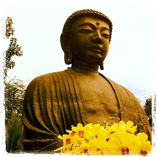 Morning Meditation: photo credit - Sandi Amorim statue of the Amida Buddha, Maui