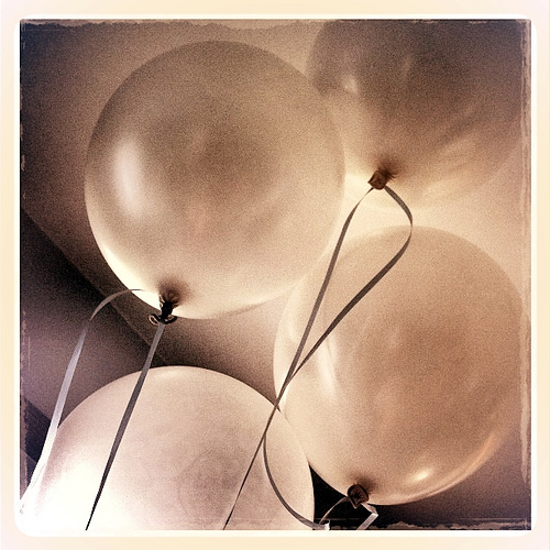 white balloons
